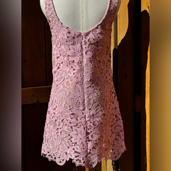 🆕 SELF PORTRAIT 🧿 NWOT Floral Lace Mini Shift Dress, Sz US 2 / UK 6 - Picture 7 of 16